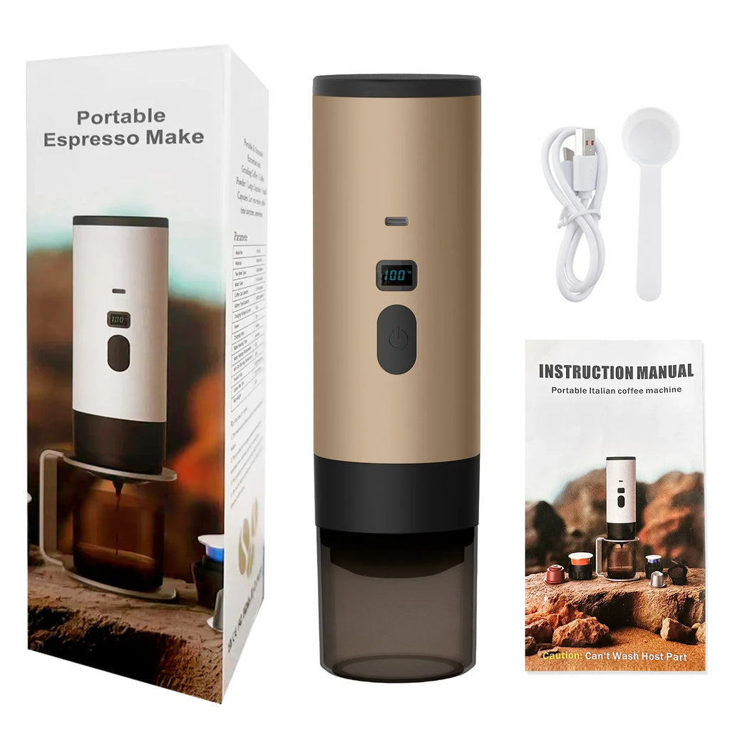 Wireless Electric Portable Espresso Coffee Machine For Car & Home Camping Coffee Maker Capsule Powder Travel