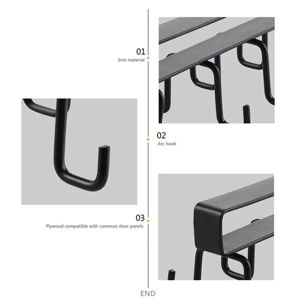 Household for Cabinet,Kitchen,Bar Metal Punch-free Cabinet Hook Mug Hook Rack Kitchen Organizer Hanging Cup Holder