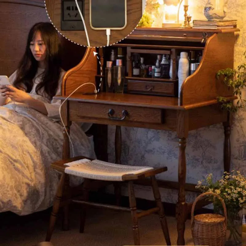 Girl Bedroom Dresser Eithe Drawers Box Stool Women Small Hotel Dressing Table Storage Makeup Wooden Comoda Pra Quarto Furniture