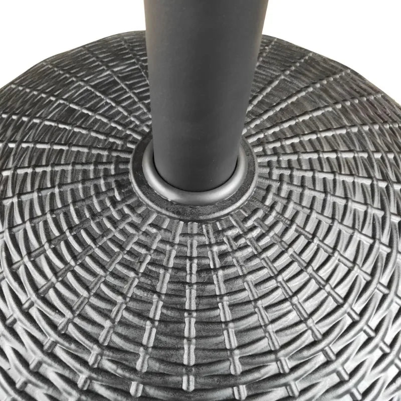 22lb Black Round Coated Resin Patio Umbrella Base, Holds Patio Umbrellas Securely