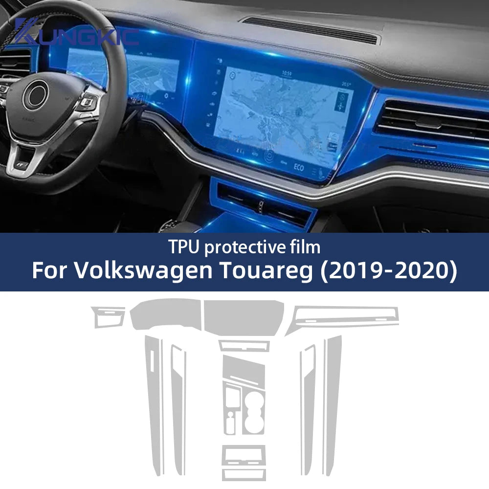 TPU Transparent protective film for VW Volkswagen Touareg 2019 2020 GPS Navigation Speedometer Interior Screen Gear Anti-scratch