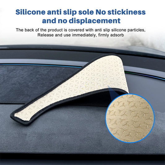 Anti-UV Dash Mat for Tesla Model Y Juniper 2025 2026-up Sunshade Protector Non-slip Accessories Top Flannel Dashboard Cover Pad