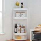 Kitchen Rotatable Storage Rack Wall Mounted Shelf Bottle Holder Condiment Organizer Spice Jars Bathroom Organiser Shower Cabinet