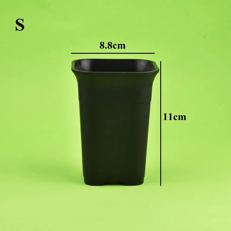 Black/White Thicken Square Succulent Flower Pots Cactus Plant Deep Type High Waist Vientiane Pot Nursery Flowerpot Garden Decor