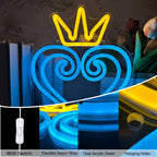 LED Kingdom And Hearts Neon Sign, For Wall Decor, Anime Neon Sign, Neon Game Room Setup,For Man Cave Game Party Birthday Gifts