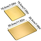 Kitchen Food Organizer Trays Rectangle Stainless Steel Tray Serving Plate Barbecue Pan Home Tableware