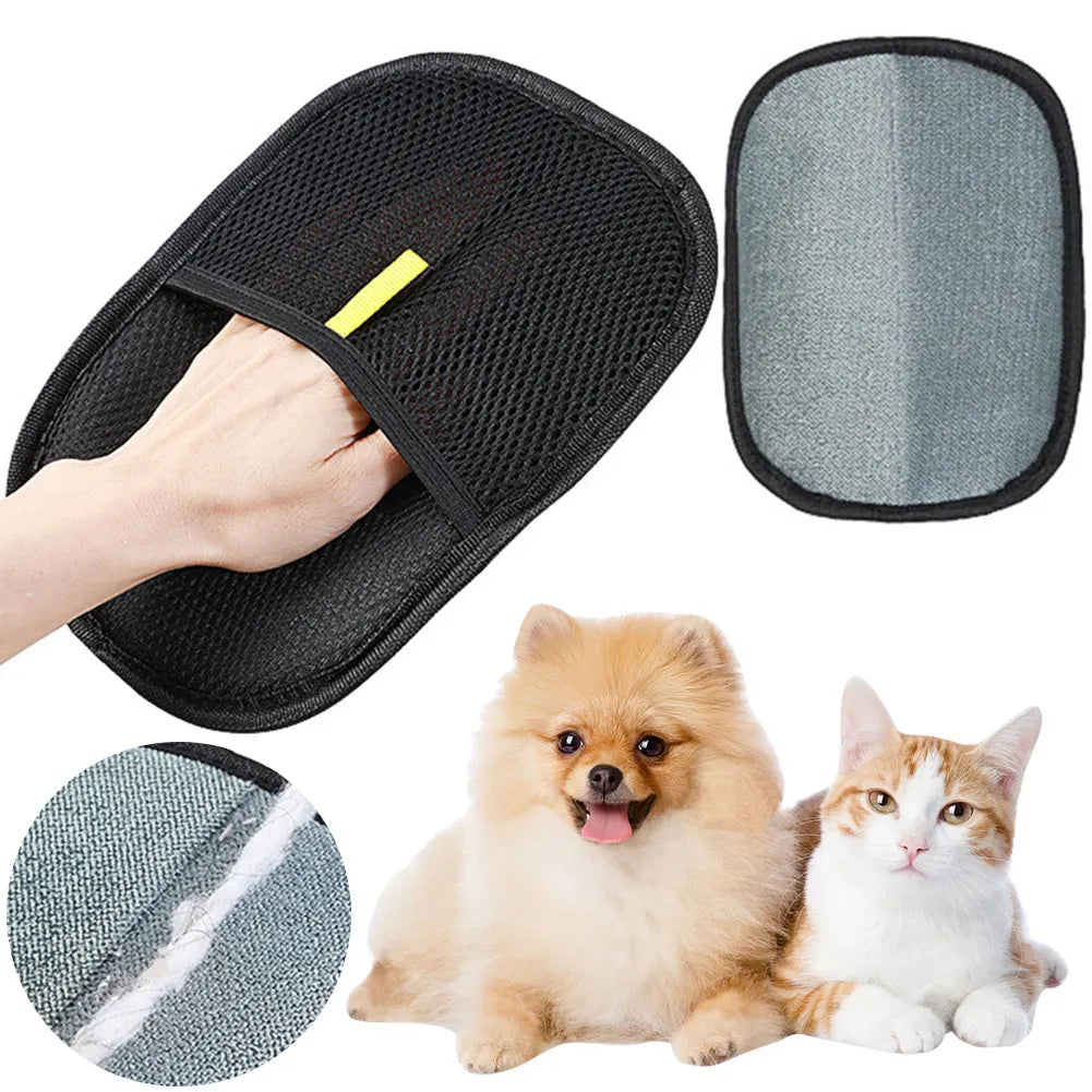 Pet Grooming Deshedding Gloves - Brush for Dogs, Cats & Rabbits with All Hair Types | AlluCanFind