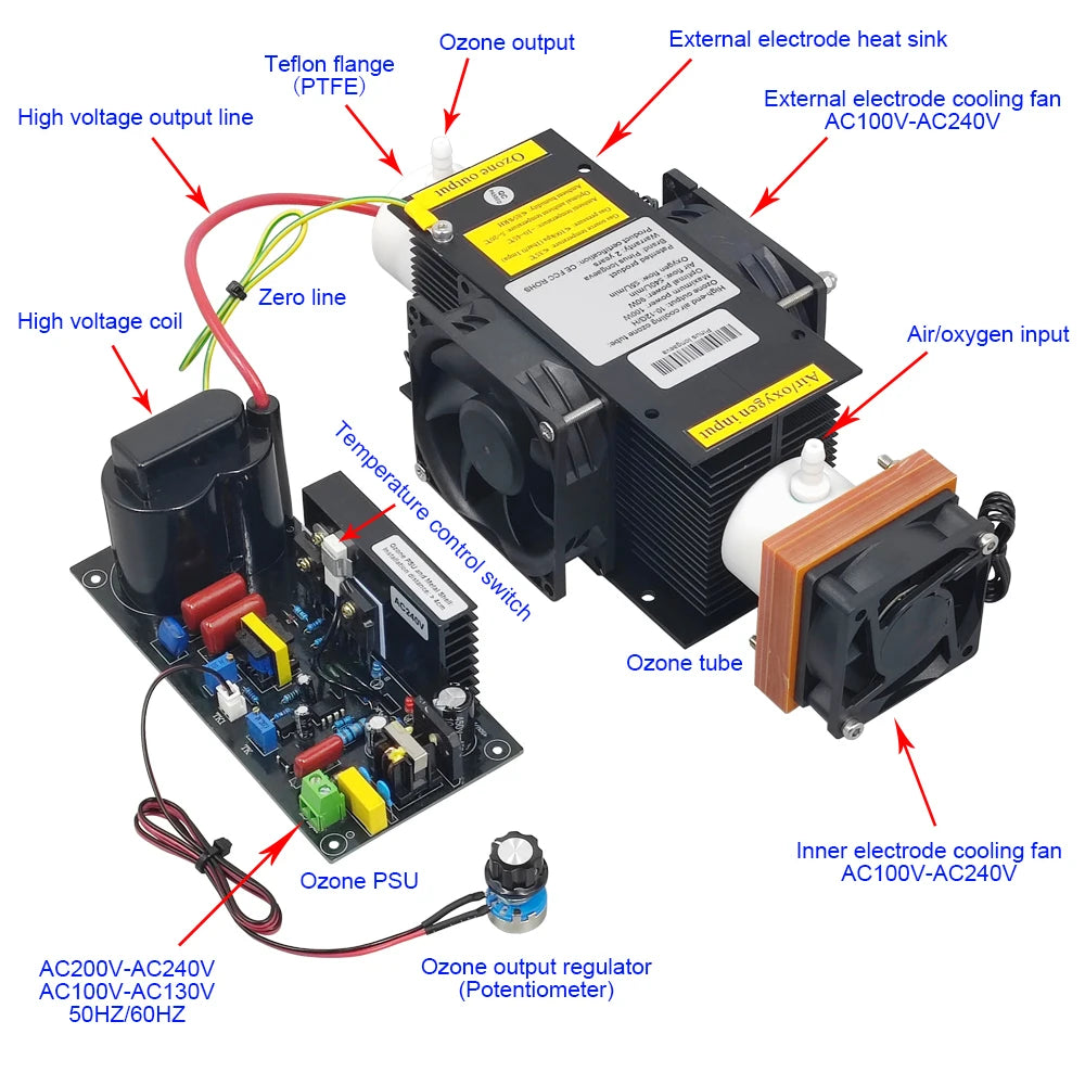 CE FCC ROHS Patented product 10G/H 10grams adjustable ozone generator