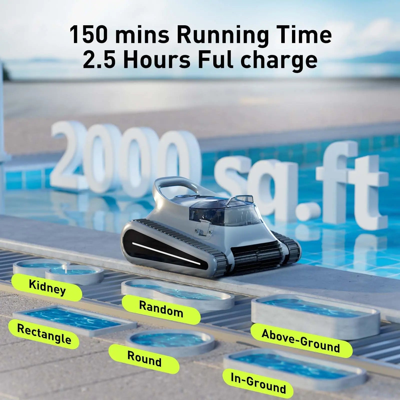 Seauto Crab Pro (2025) Cordless Robotic Pool Cleaner - 2000 Sq.ft
