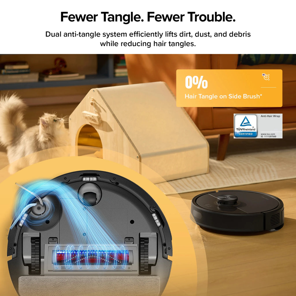 roborock Q7 TF+ Robot Vacuum Mop 10000Pa Suction Dual Anti-Tangle System for Pet Hair Carpet 7 Weeks Self-Emptying  Navigation