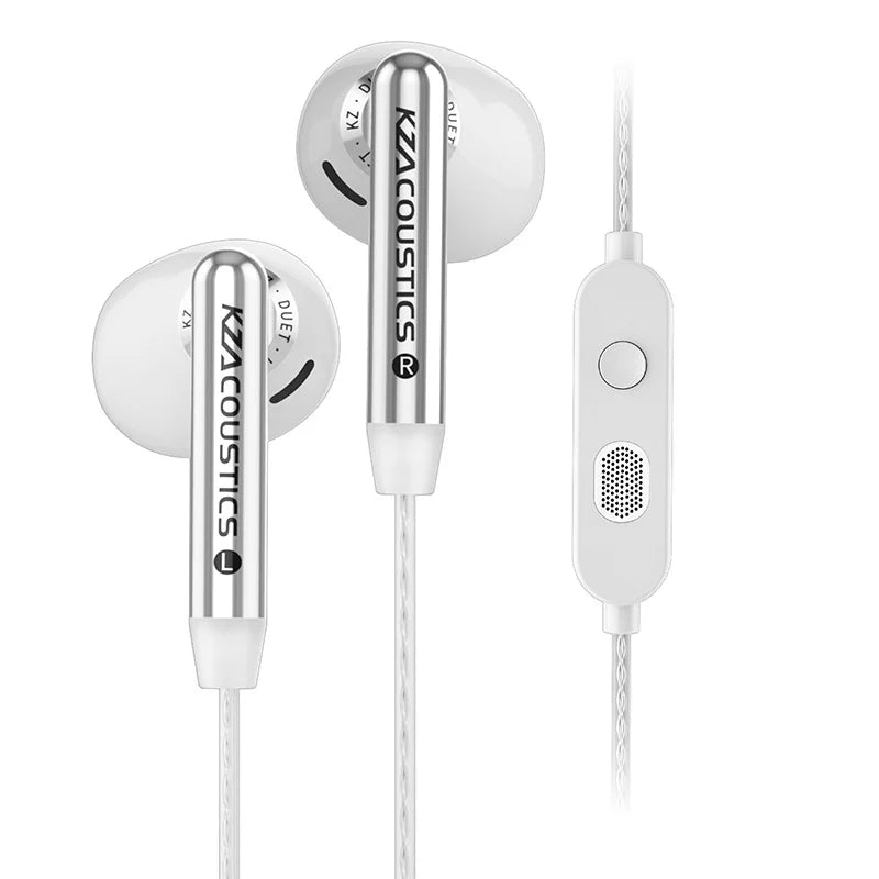 KZ Duet Wired HiFi Earphones With 2DD 2 Dynamic Driver semi-in Ear Music Monitor Ergonomics Headset Custom Gaming Earbud Gifts