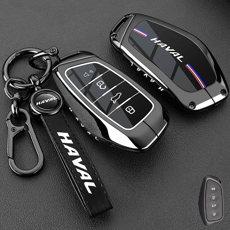 Leather Car Key Case Cover for Great Wall Haval H6 2024 H9 2024 H2 M6 Cool Dog Plus Owl Dragon MAX F7 F7X F7H H8 H3 Accessories