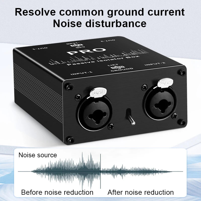 Dual channel Audio Isolator，Audio Noise Filter Noise Suppressor Isolator Live Broadcast Mixer  Audio Signal Noise Reducer
