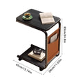 C Shaped End Table Small Side Table For Living Room Double Layer Movable Side Table For Sofas Living Rooms Bedside Areas