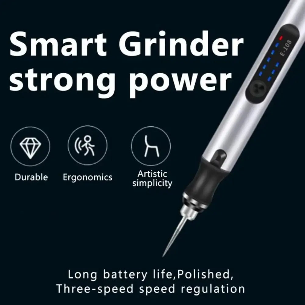 New DIY Carving Tool Electric Engraver Pen Handheld Rechargeable Jewelry Engraving Machine Anti-Slip Etching Pen for Metal Glass