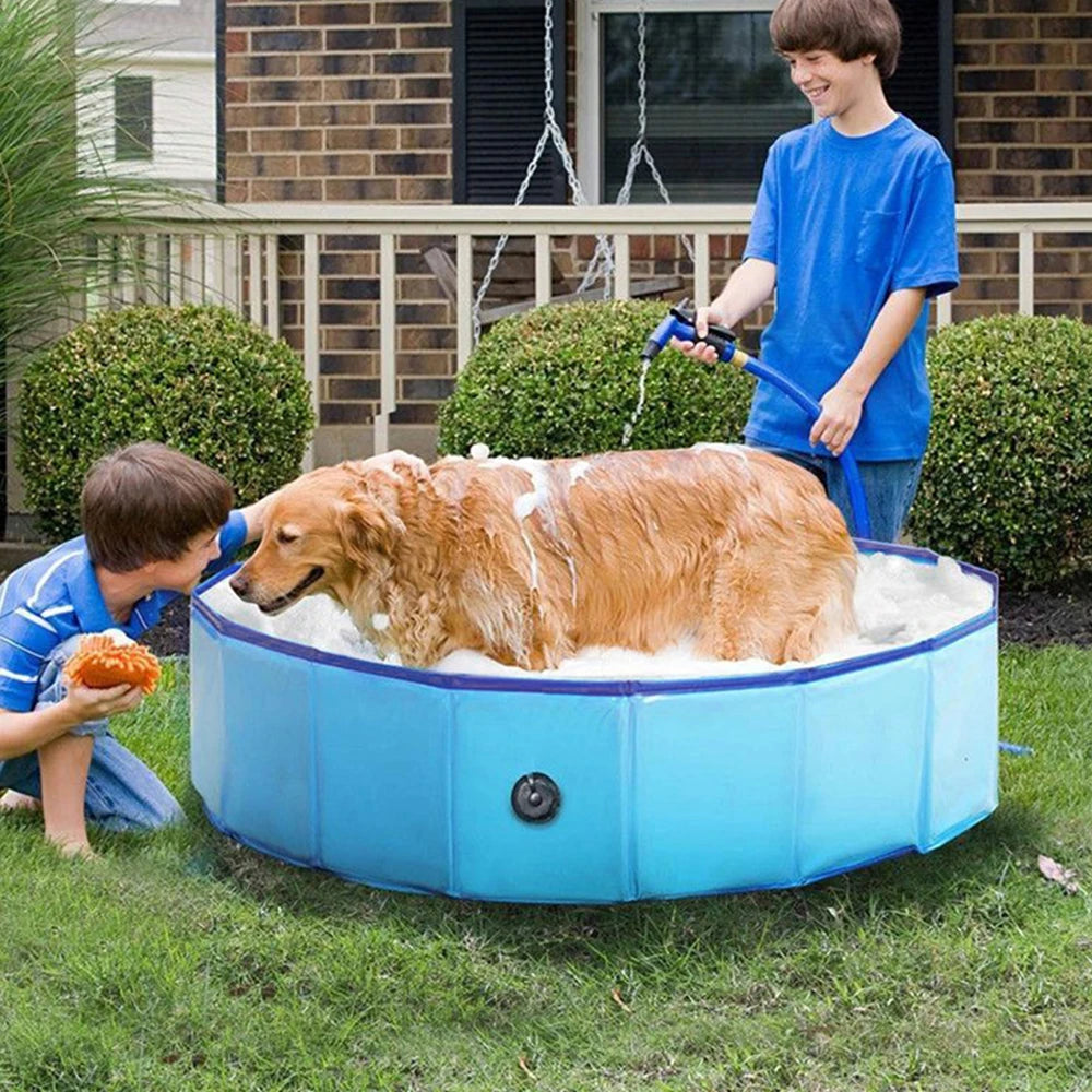 Portable Dog Swimming Pool - Pet Bathing & Grooming Tub