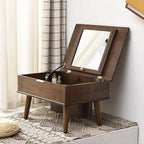 Storage Wood Vanity Table Mirror Nordic Modern Luxury Bedroom Dresser Makeup Drawers Beauty Schmink Tisch Bedroom Furniture