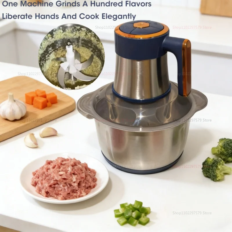 Electric Meat Grinders 5L Food Crusher 304 Stainless Steel Multifunctional Baby Food Processor Powerful Motor Kitchen Blender