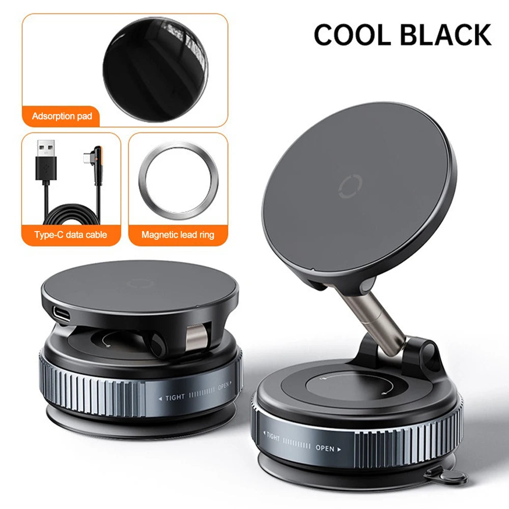 Magnetic Car Phone Holder 360° Degree Rotation Foldable Phone Mount Suction Cup Car Navigation Phone Holder Anti-Shake Bracket