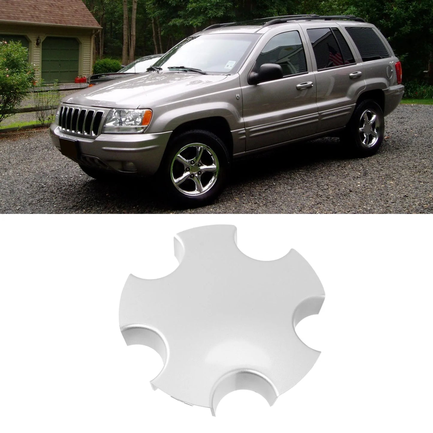 5FA51PAKAC Auto Hub Cover Hubcap Wheel Center  5FA51PAKAC Wheel Rim Hubcover Replacement for  Grand Cherokee 2001 to 2004