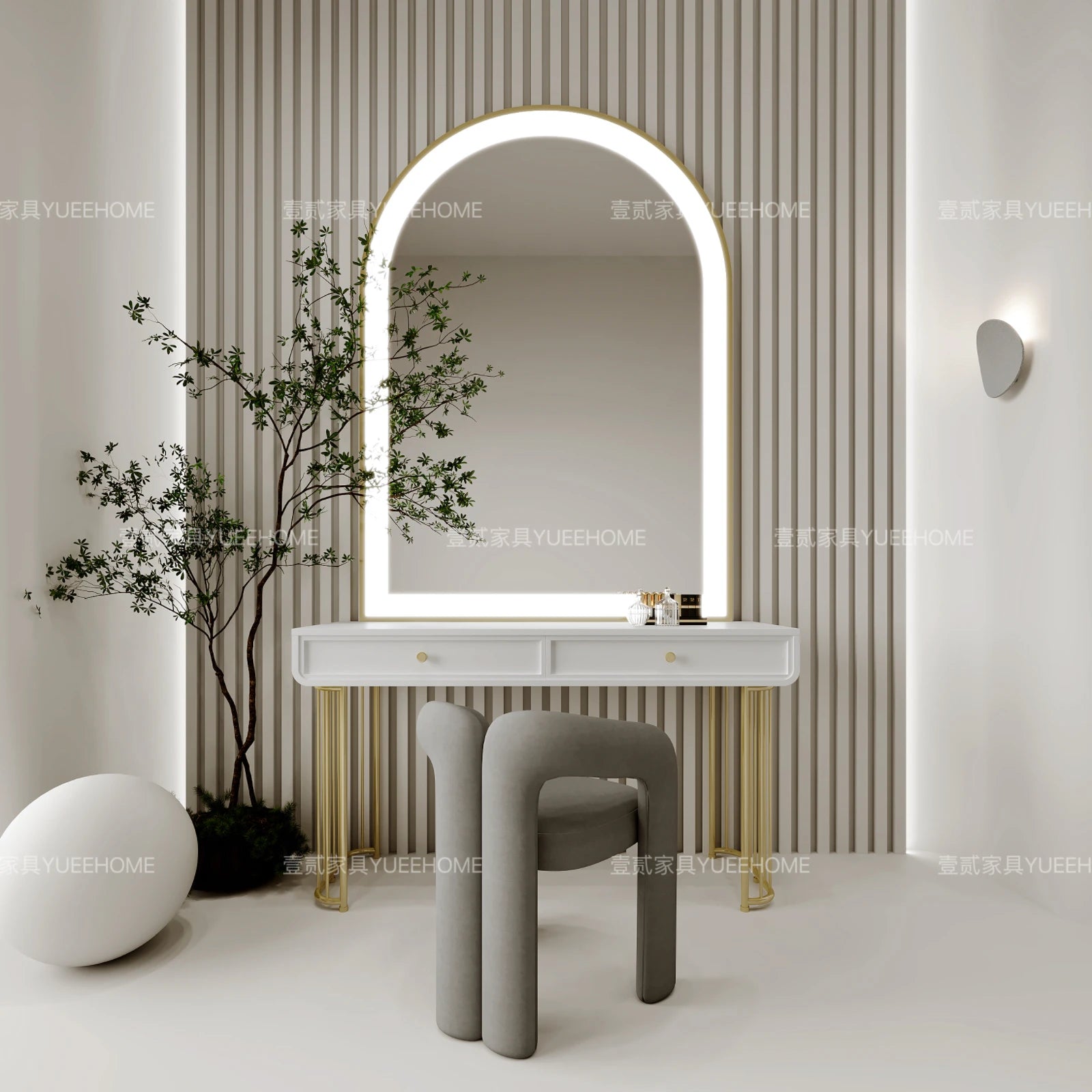 Girls Luxury Mirror Vanity Table Nordic Makeup Large White Makeup Desk Dressers Girl Drawers Light Penteadeira Bedroom Furniture