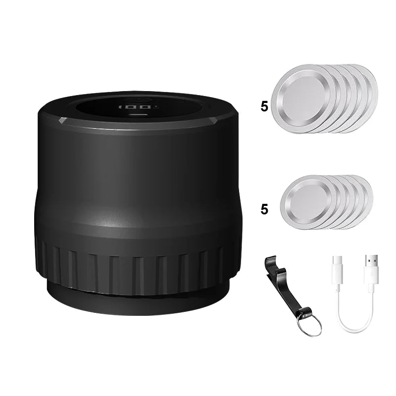 Electric Jar Vacuum Sealer Kit for Food Storage 1200mAh Vacuum Sealing Machine for Wide Mouth and Regular Mouth Jars