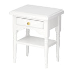 Bedside Table Furniture Wood Bedside Table 1:12 White Mini Bedroom Furnishing Articles Wooden Bedside Table Model