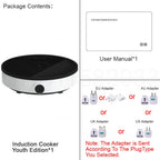 XIAOMI MIJIA Induction Cooker Youth Edition,Control Knob With LED Light,2100W 9-level Adjustment,220V Electric Induction Cookers