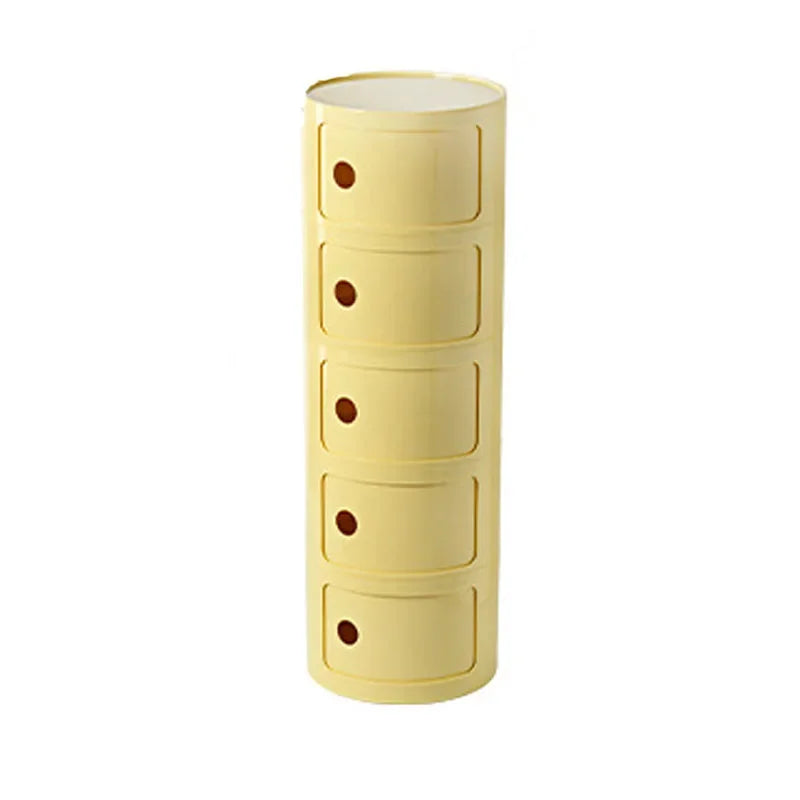 Creative Bedroom Bedside Table Modern Minimalist Round Storage Small Cabinet Large Capacity Plastic Side Cabinet