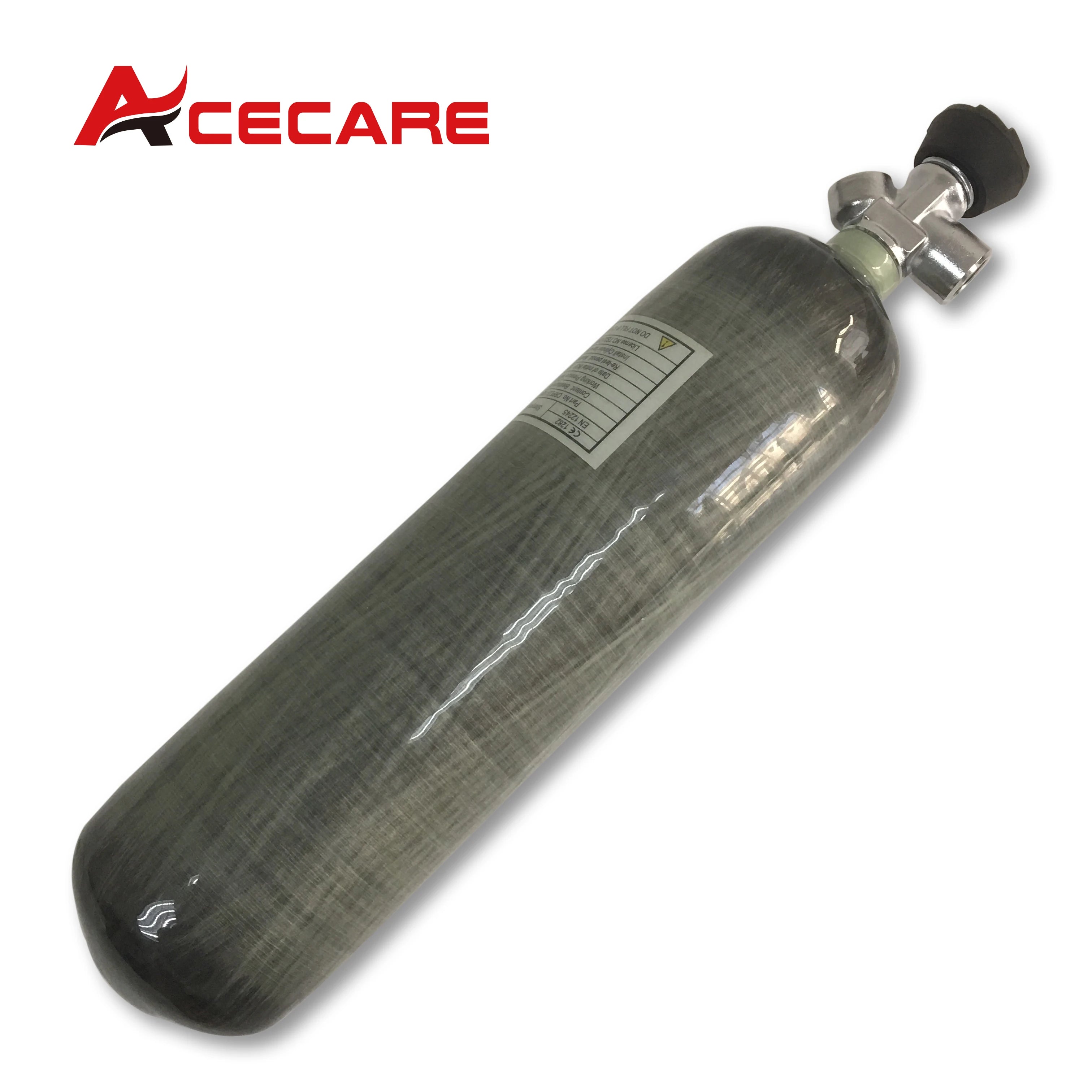 ACECARE 2L/3L/6.8L HPA Carbon Fiber Cylinder Scuba Tank Rebreather 4500Psi 300bar Valve M18*1.5 For Scuba Diving Fire Safety
