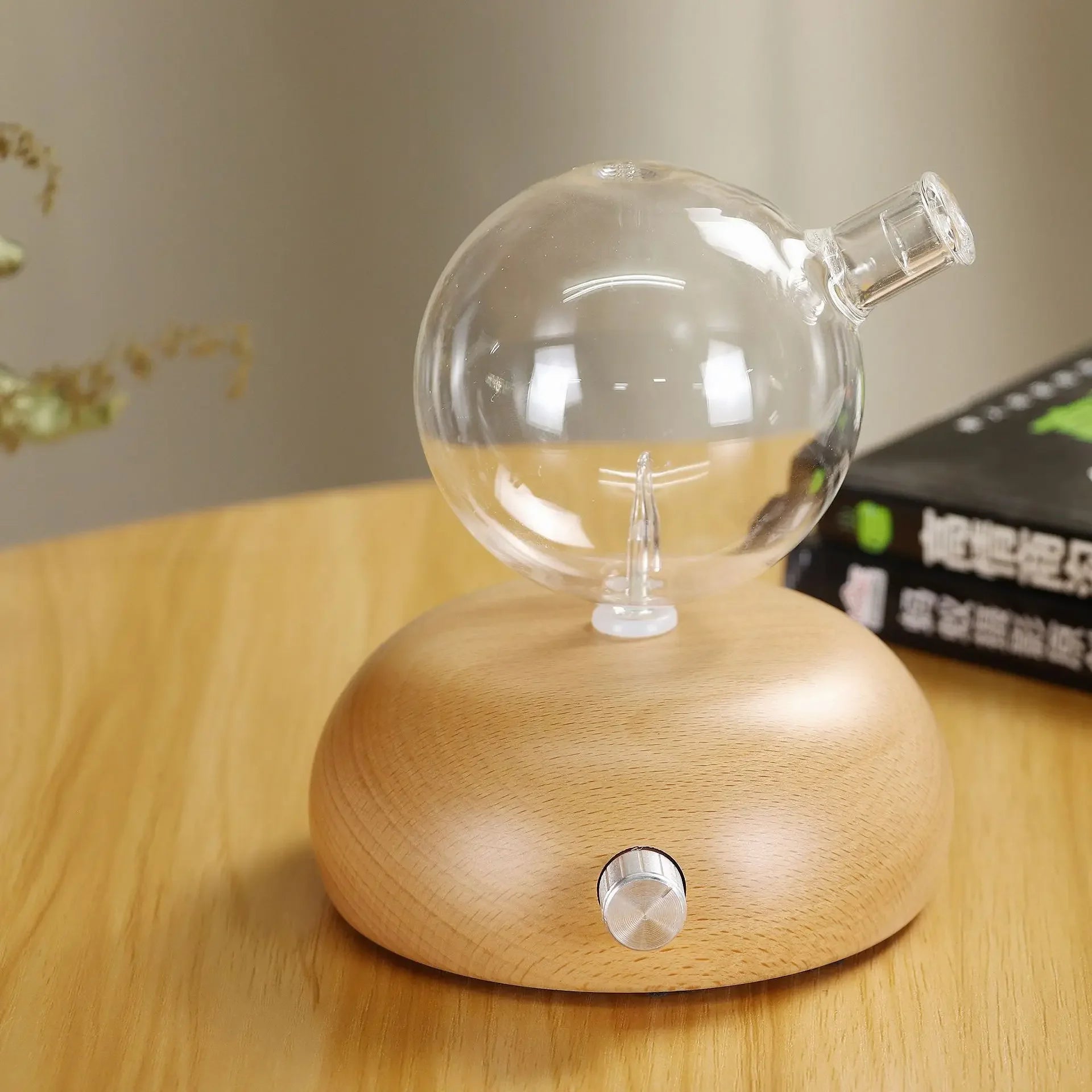 Aroma Essential Oils Diffuser Nebulizer Wooden Glass Air Fragrance Ele