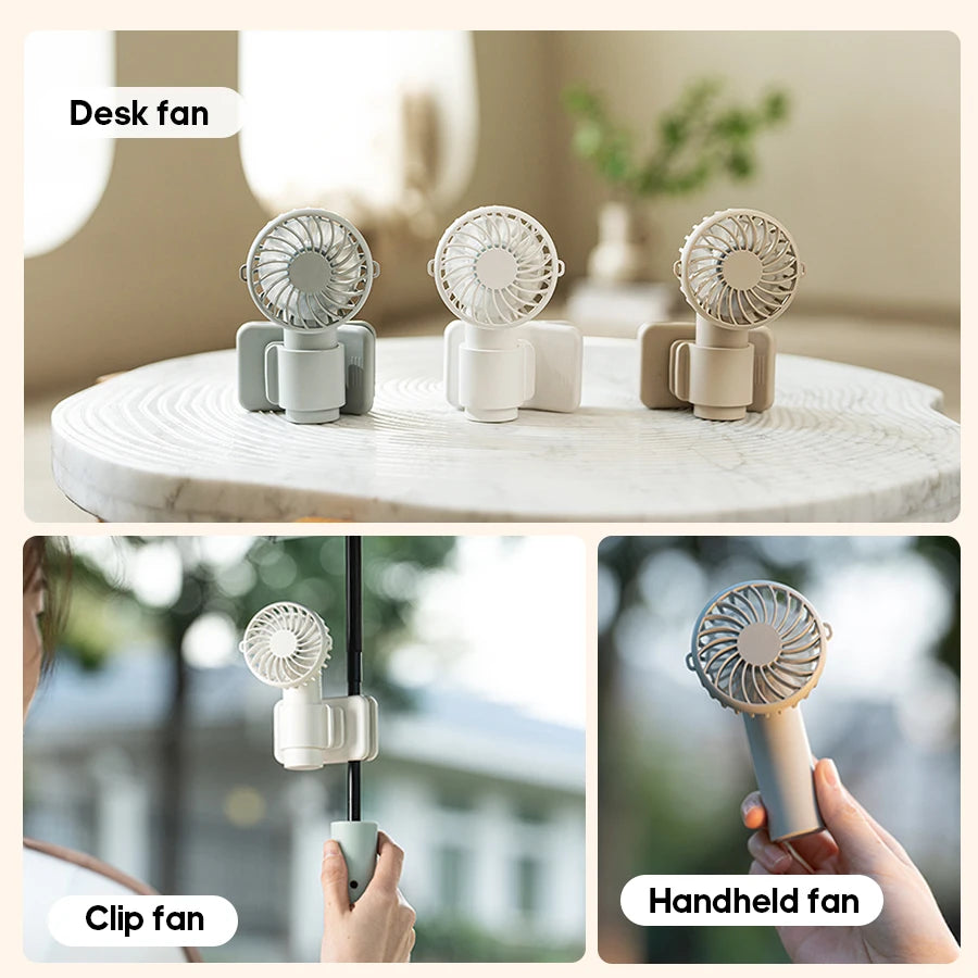 New Multifunctional Desktop Clip Fan Detachable Base 1000mAh 3 Wind Sp