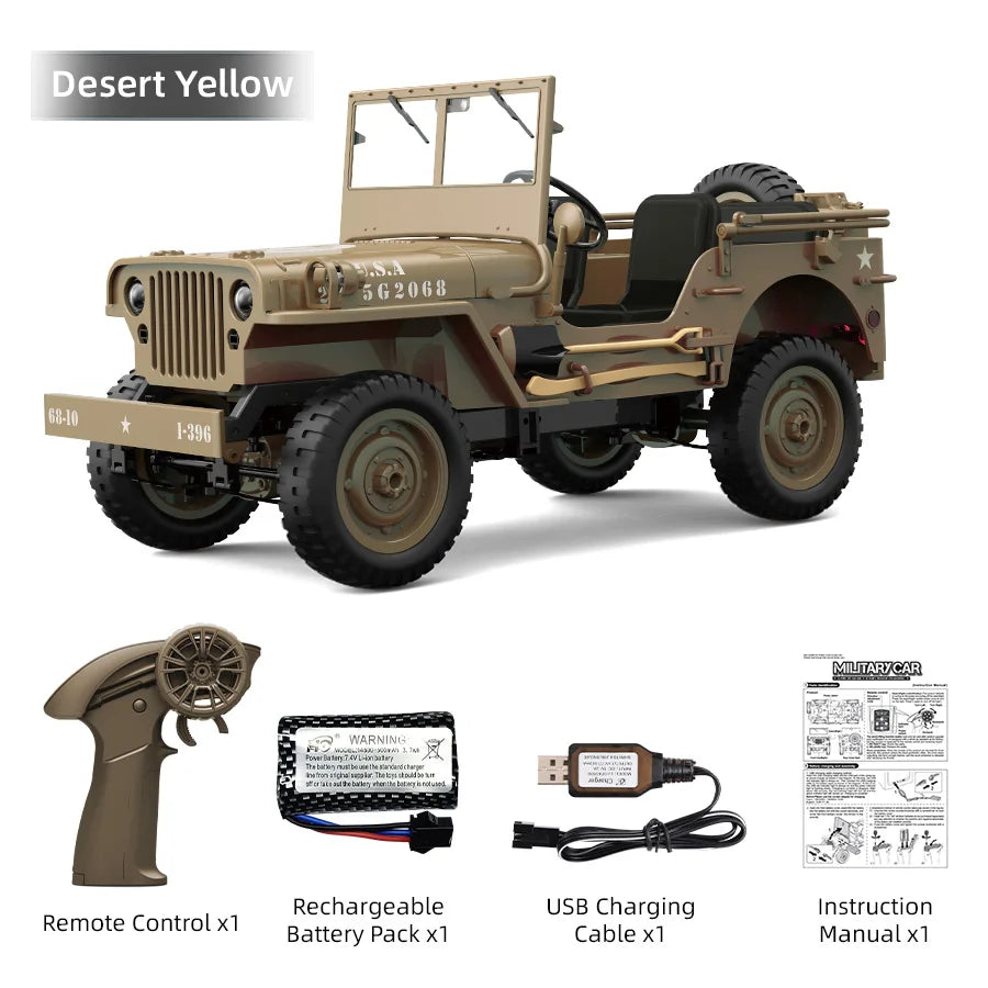 JJRC C8815 4WD Off-road RC Car RTR Crawler 2.4G 1941 Mb Scaler Willys Jeep Climbing Scale Military Truck Vehicle Adult Kids Toy