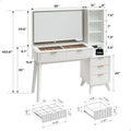 Luxurious and High-grade Cosmetic Table, Large-capacity and Multi-storage Closet Integrated Dresser with Mirror Cosmetic Table