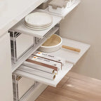 Large-Capacity Pull-Out Pot Storage Shelf Kitchen Sink Dual-Layer Cabinet Spice Organizer Pot Basket Pull out Shelf for Kitchen