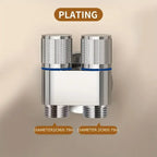 Stainless Steel double outlet angle valve large flow shower valve control valve, suitable for bathrooms and washing machines
