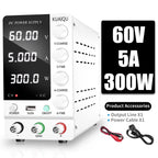 KUAIQU Adjustable Switching DC Power Supply 30V 10A 6A Lab Bench Power Supply 60V 5A 120V 3A Output Preset Current USB Interface