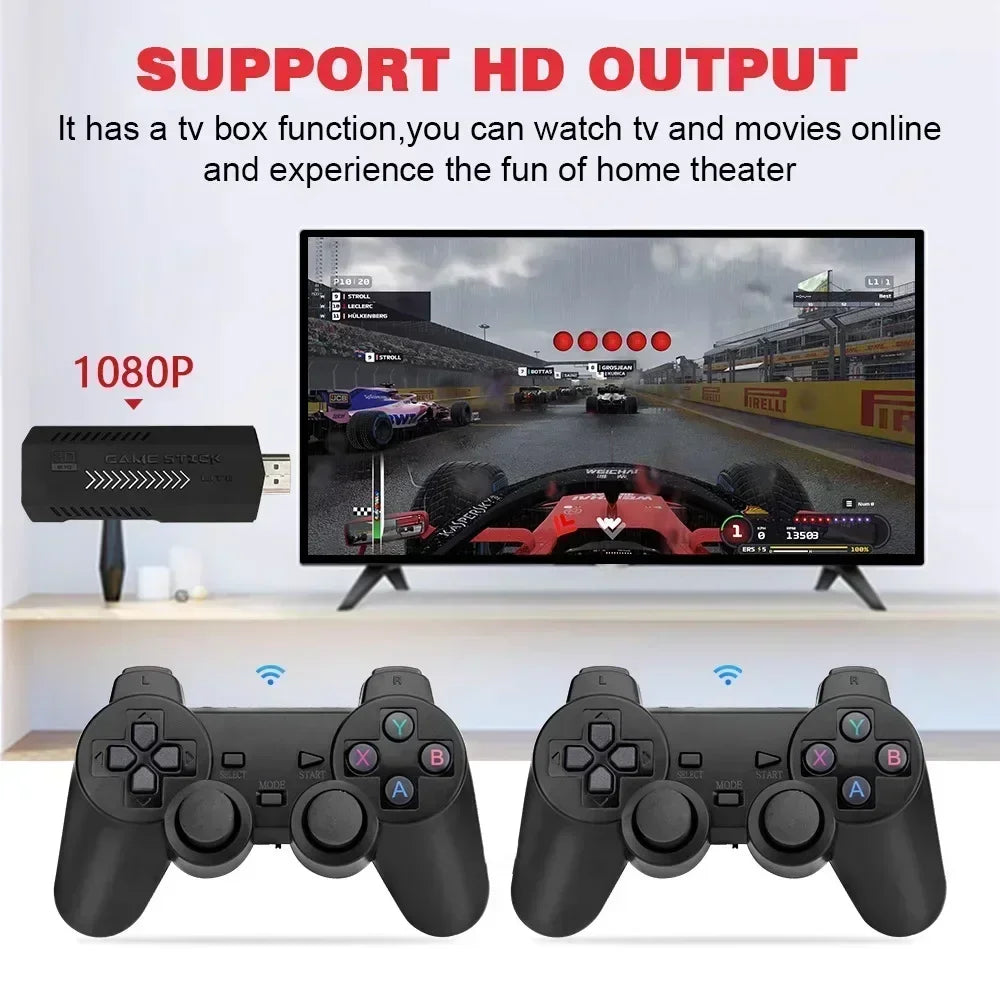X2 Plus 4K Retro Game Console - 64/128/256GB Plug & Play Stick with 58000+ Games & Wireless Controller for PS1, N64, Dreamcast