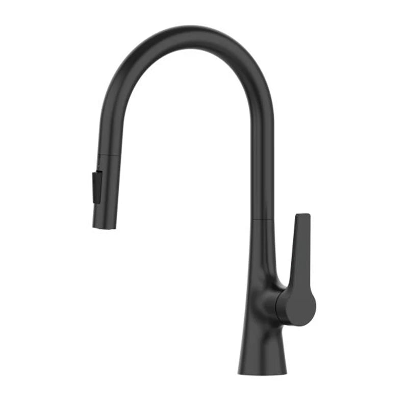 Brushed Gold Pull Out Kitchen Faucet Deck Mounted Stream Sprayer Hot and Cold Water Wash Sink Mixer Tap Brass 360 Rotation Crane