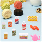 Dollhouse Mini Kitchen Food for Doll 43 Pcs Dinner Set Fork Knif Plate Pizza Soup Tableware Cute Kids Toys Doll Accessories