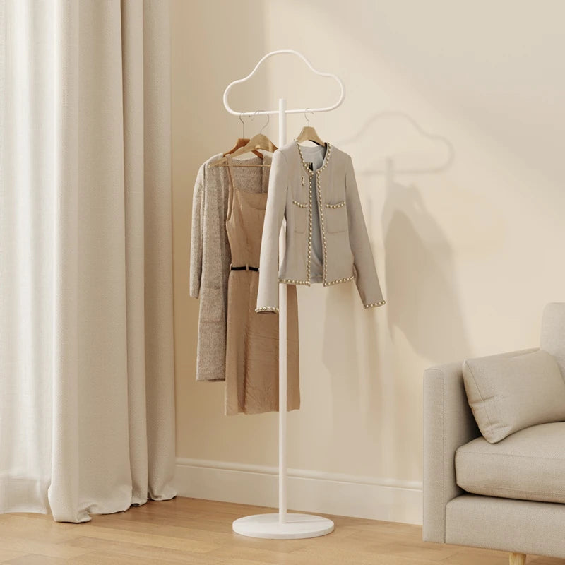 Scandinavian Accessible Luxury Clothes Hanger Bedroom Floor-Standing Household Clothes Storage Rack Living Room Metal Vertical Marble Coat Rack