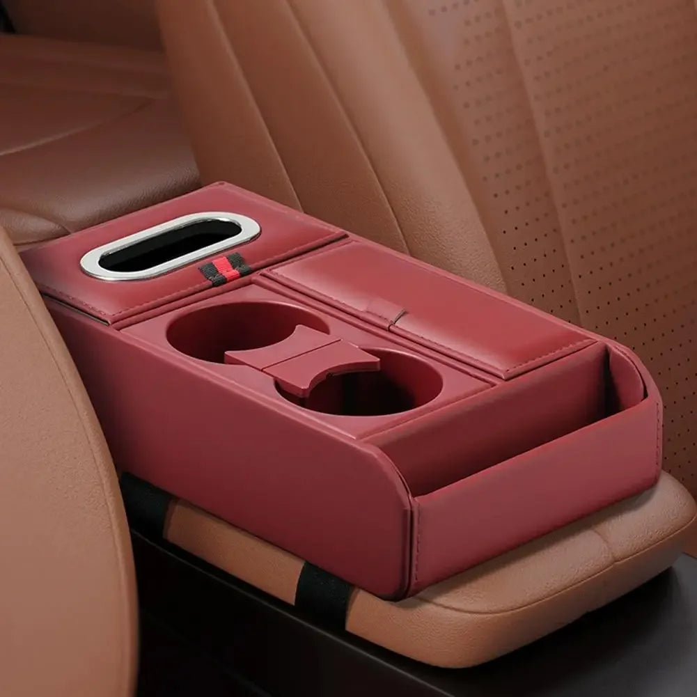 Car Armrest Box Heightening Pad Multifunctional Storage Box Water Cup Case Luxury Vehicle Storage Tissue Holder Organizer N3F6