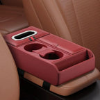 Car Armrest Box Heightening Pad Multifunctional Storage Box Water Cup Case Luxury Vehicle Storage Tissue Holder Organizer N3F6