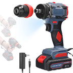 21V 2in1 Lithium Drill Electric Screwdriver Multi-function Power Tool 55Nm Torque Brushless Motor Practical Screw Driver Repair