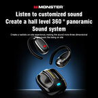 Monster MQO22 TWS Bluetooth Earphones Clip Design Touch HD Call With Mic Headphones Sports Gaming Headset