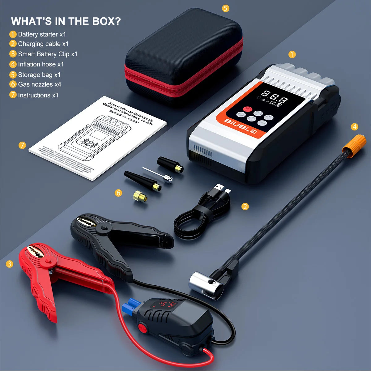 Car Jump Starter 4000A/7000A 15800mAh/26800mAh Car Battery Auto Battery Booster Starting Device for Petrol Diesel Powerbank
