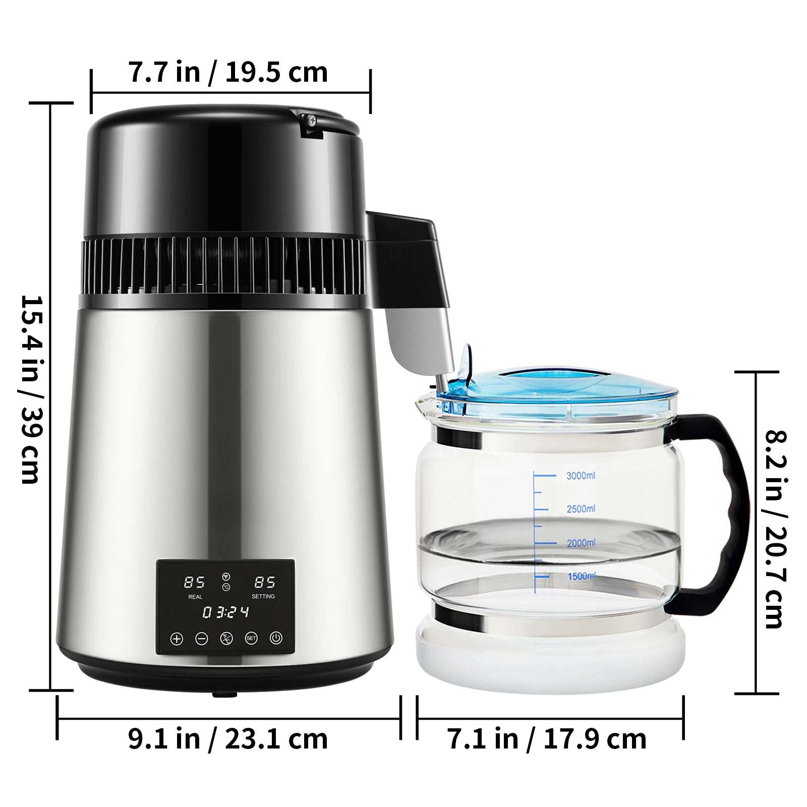 4L Water Distiller Purifier Filter 1 L/H Distilling Speed Dispenser Dr