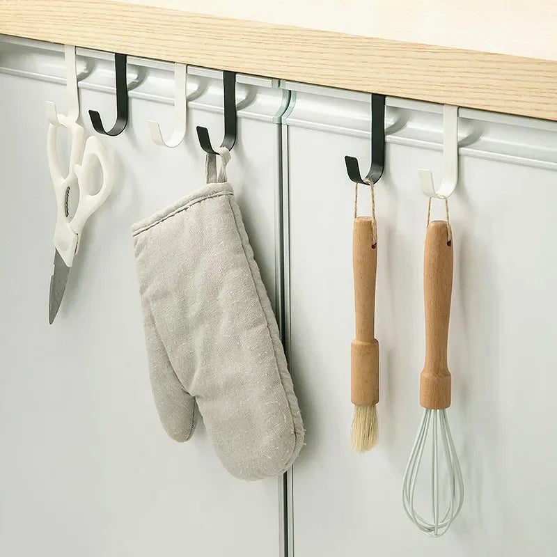 Kitchen Cabinet Door Back Hook Hanging Rack Clothes Coat Hat Towel Hanger Storage Hook Home Storage Organizer Multi-Purpose Hook