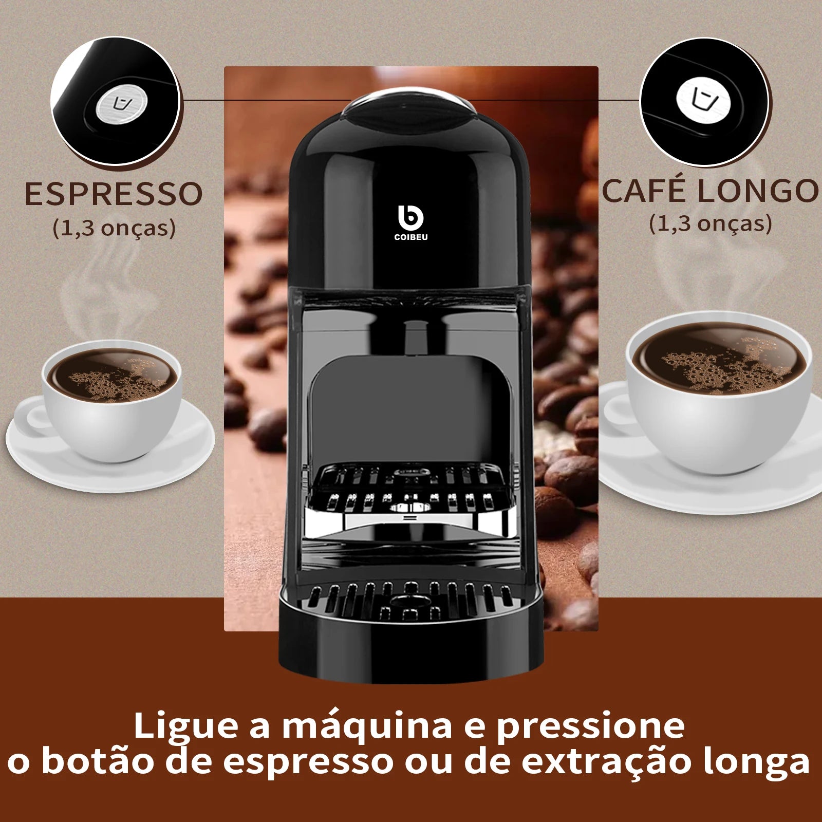 CM-CO1 20 Bar-Tank Espresso Coffee Machine 900ml, CM-CO1 20 Bar-Automatic Coffee Machine, Coibeu, From Brazil