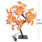 24 LED Maple Leaf Fairy Light Flower Tree Table Lamp Rose Night Light Gifts for Wedding Party Autumn Halloween Decoration